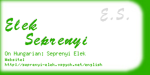 elek seprenyi business card